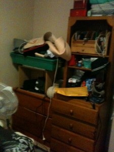 Before the declutter and organising