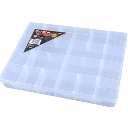 Keep bits and pieces in your garage organised with these containers with compartments