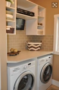 Organise the laundry with shelves