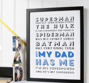 Fathers Day Gift - Super Hero Poster